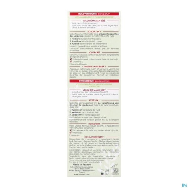 Packshot Mustela Mat A/striemen Olie 105ml