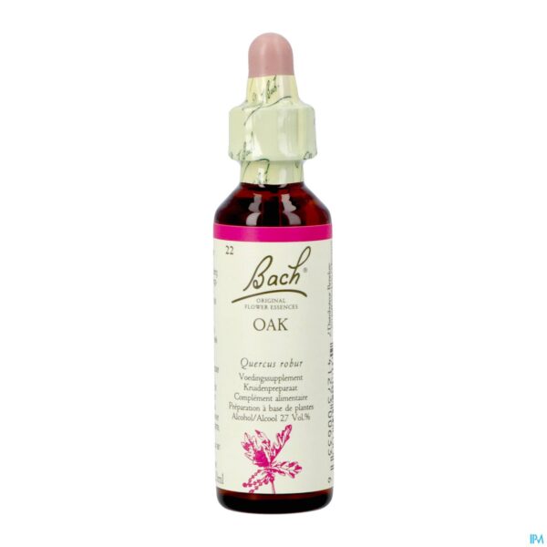 Packshot Bach Flower Remedie 22 Oak 20ml Packshot Bach Flower Remedie 22 Oak 20ml