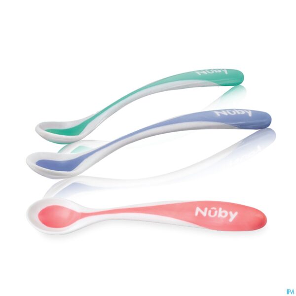 Productshot Nûby Warmtegevoelige lepel met zachte rand - 2stk – 3m+