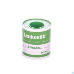 Packshot Leukosilk Deksel Kleefpleister 5,00cmx5m 1 0102400
