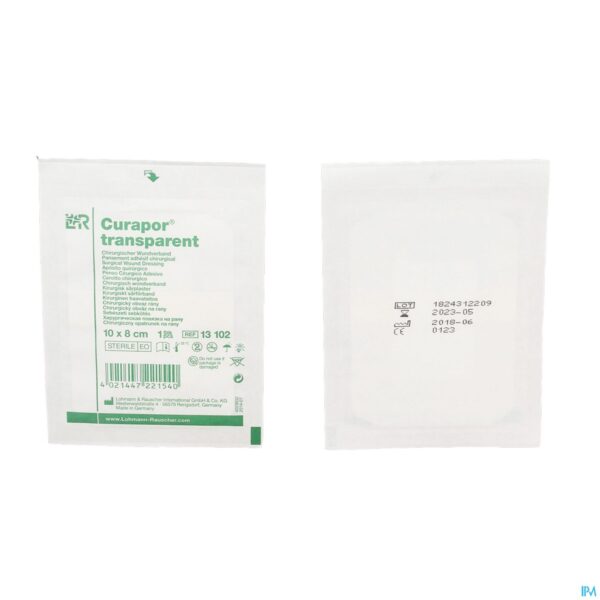 Productshot Curapor Transparant Steriel 10cmx 8cm 25 13102