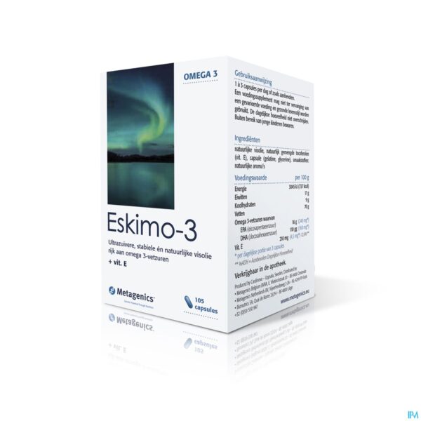 Packshot Eskimo-3 Caps 105x500mg 174 Metagenics