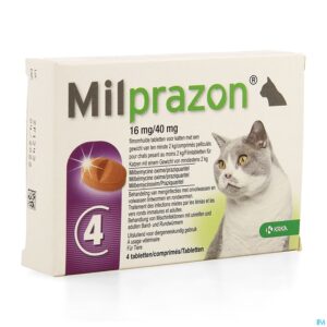 Packshot Milprazon 16mg/ 40mg Kat +2kg Comp 1x4