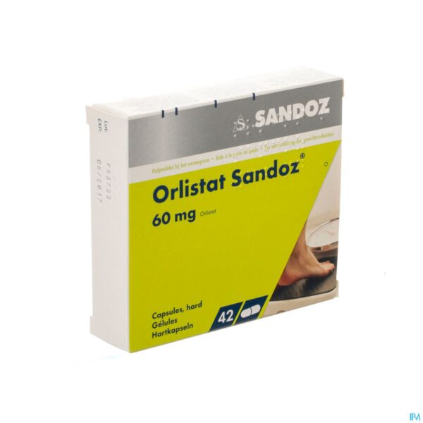 Packshot Orlistat Sandoz Harde Caps 42 X 60mg