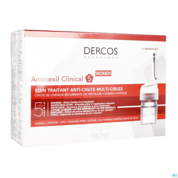 Packshot Vichy Dercos Aminexil Clinical 5 Women Amp 21x6ml