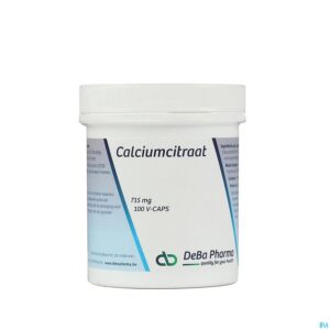 Packshot Calciumcitraat V-caps 100 Deba