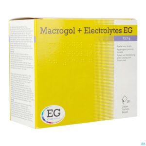 Packshot Macrogol+Electrolytes EG 13,7G Pdr Sach 20