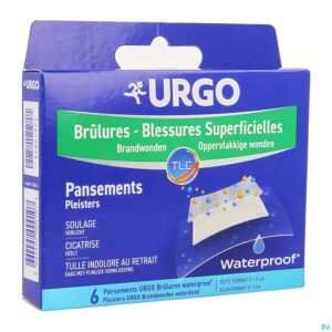 Packshot Urgo Brandwonden Oppervlakkig Wtp Wondpl. 5x7cm 6
