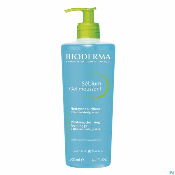 Packshot Bioderma Sebium Schuimende Gel 500ml Packshot Bioderma Sebium Schuimende Gel 500ml