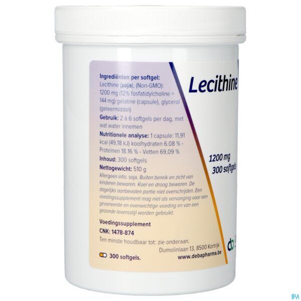 Packshot Lecithine Caps 300x1200mg Deba
