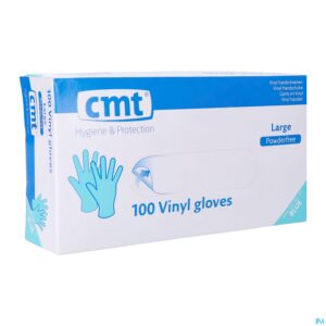 Packshot Cmt Handschoenen Vinyl Blauw Z/poeder l 100