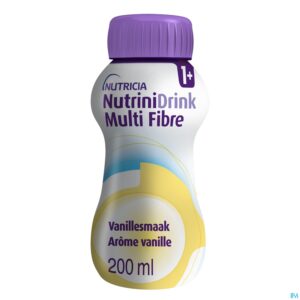 Packshot NutriniDrink Multi Fibre Vanillesmaak Flesje 200ml