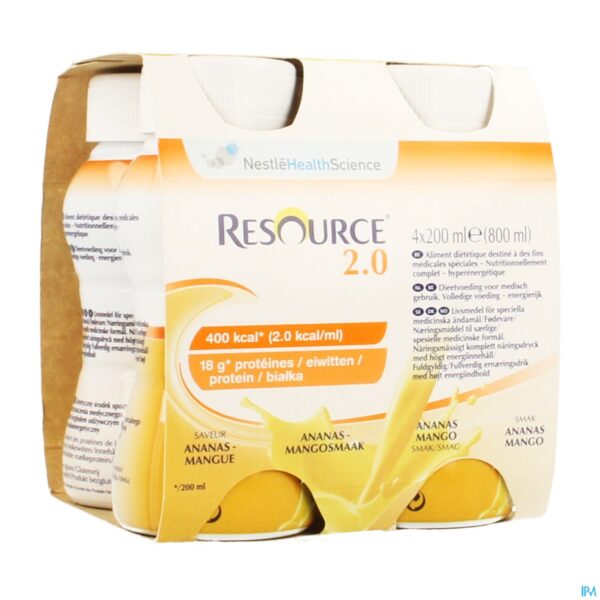 Packshot Resource 2.0 Ananas-mango 4x200ml 12314415
