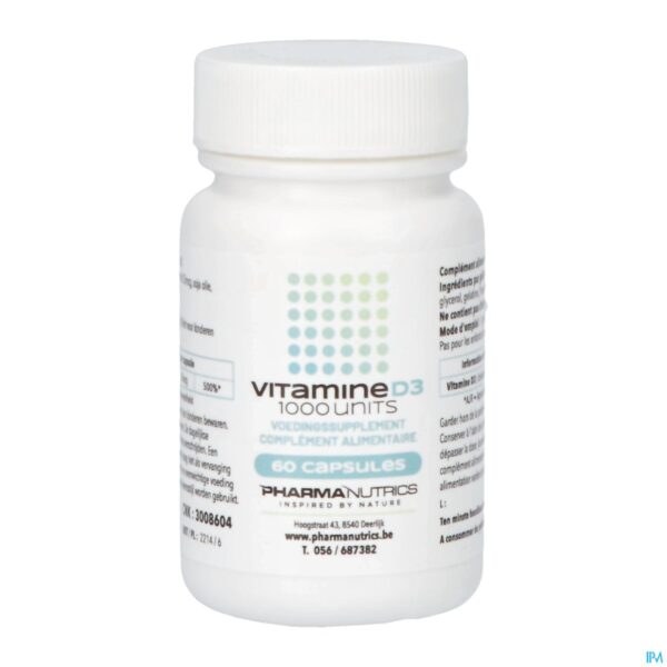 Packshot Vit D3 Caps 60 Pharmanutrics