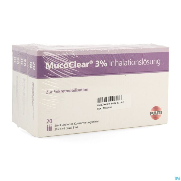 Packshot Mucoclear 3% Nacl Amp 60x4ml