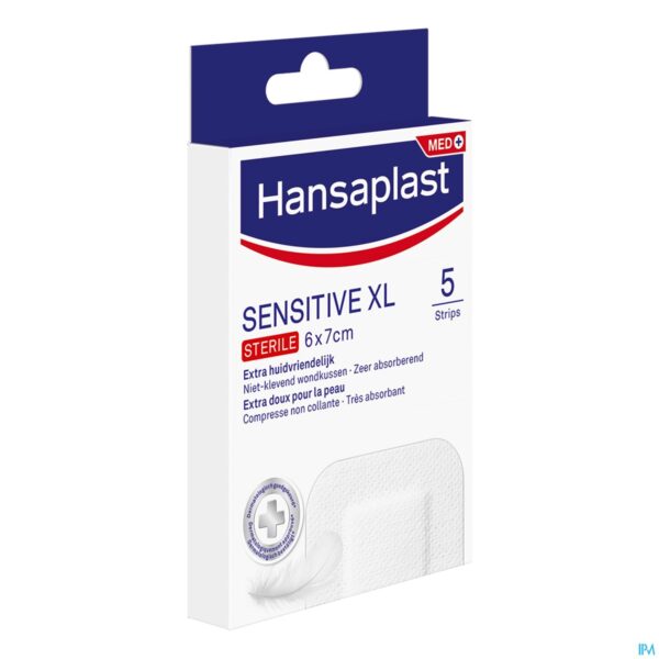 Packshot Hansaplast Sensitive Xl 6cmx7cm Strips 5 Packshot Hansaplast Sensitive Xl 6cmx7cm Strips 5