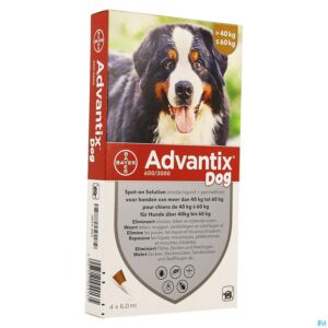 Packshot Advantix Dog Spot-on Opl Hond 40-60kg Pipet 4x6ml