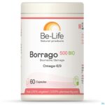Packshot Borrago 500 Be Life Bio Caps 60