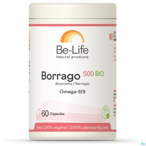 Packshot Borrago 500 Be Life Bio Caps 60