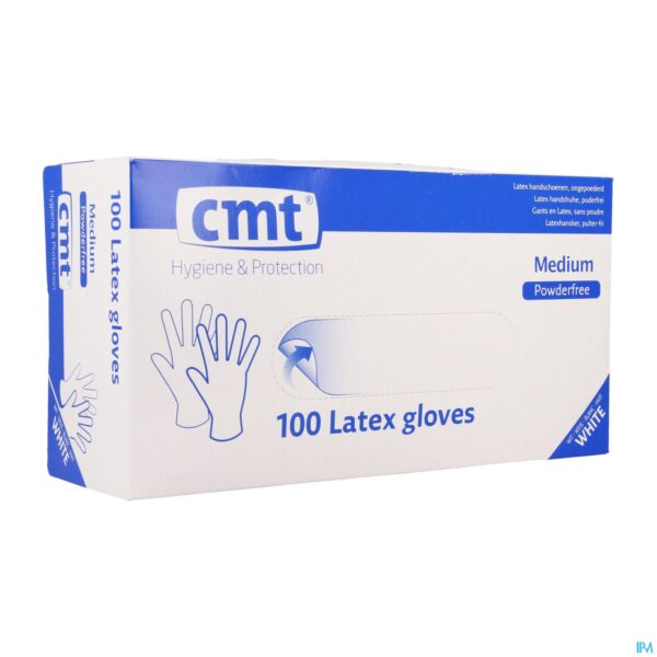 Packshot Cmt Handschoenen Latex Wit Pf M 100