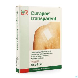 Packshot Curapor Transparant Steriel 10cmx 8cm 5 13100