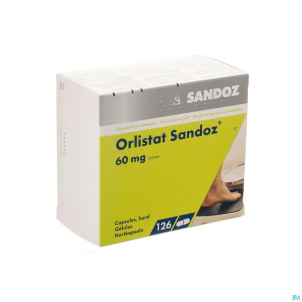 Packshot Orlistat Sandoz Harde Caps 126 X 60mg