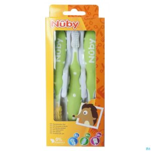 Packshot Nûby Tandenborstelset 3 stuks – 3m+ 