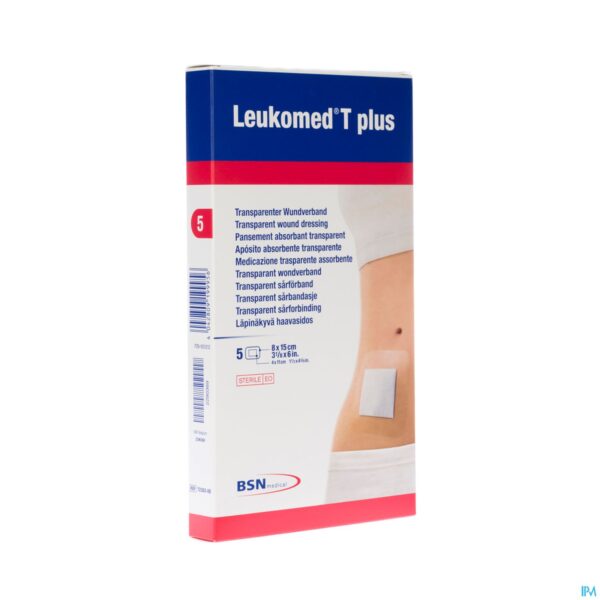 Packshot Leukomed T Plus Verb Ster 8,0cmx15cm 5 7238208