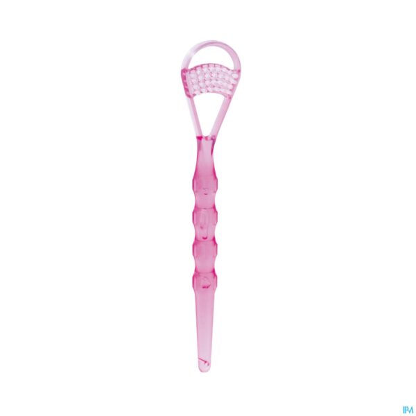 Packshot Miradent Tongschraper Deluxe Roze