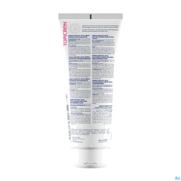 Packshot Topicrem Ur10 Creme Smoothing A/ruwheid 200ml