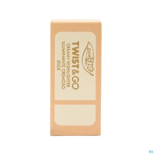 Packshot Purobio Twist&go Creamy Highligher 01 Zacht Parel. 5g Bio