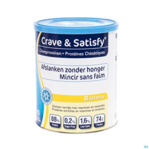 Packshot Crave & Satisfy Dieetproteinen Banana Pot 200g