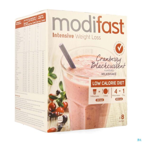 Packshot Modifast Intensive Milkshake Cranberry 440g