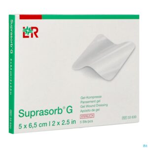 Packshot Suprasorb g Kompres New 5x6,5cm 5 33630