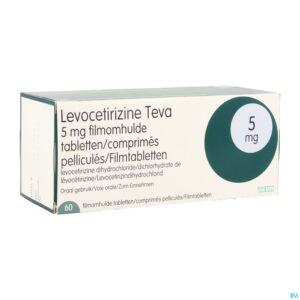 Packshot Levocetirizine Teva 5mg Filmomh Tabl 60 X 5mg