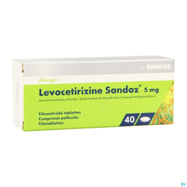 Packshot Levocetirizine Sandoz 5mg Comp Enrob. 40 X 5mg Packshot Levocetirizine Sandoz 5mg Comp Enrob. 40 X 5mg