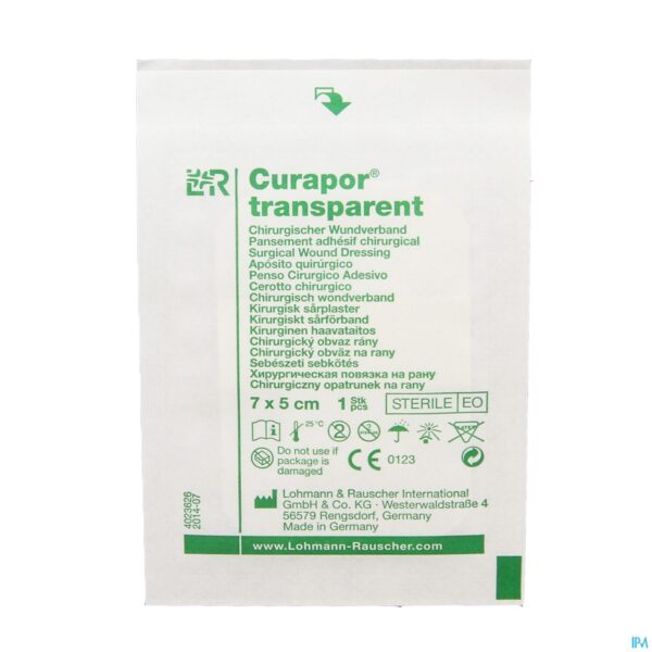 Productshot Curapor Transparant Steriel 7cmx 5cm 50 13101