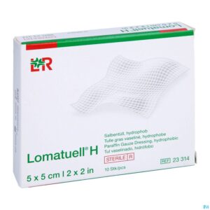 Packshot Lomatuell H Kompres Ster 5x 5cm 10 23314