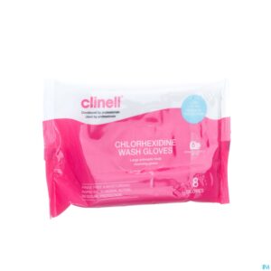 Packshot Clinell Washandje 2% Chlorhexydine 8