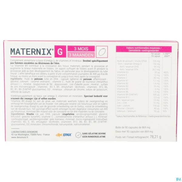Packshot Maternix g Zwangerschap Caps 90