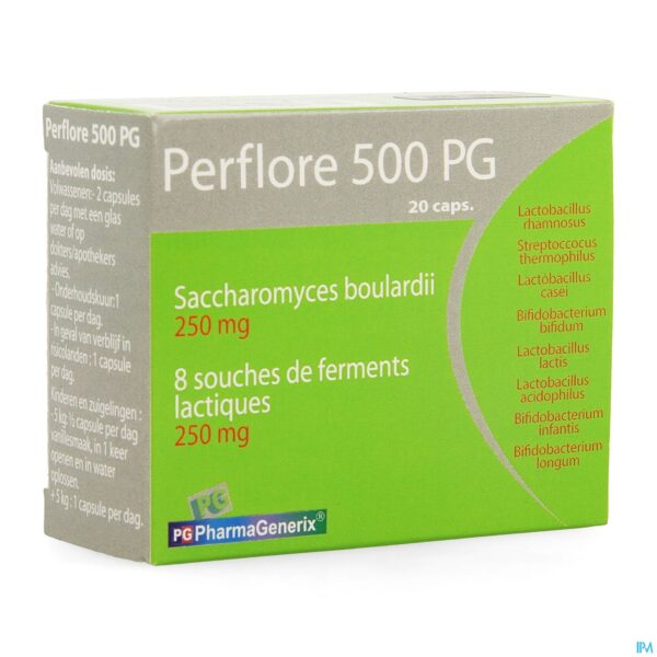 Packshot Perflore 500 Pg Pharmagenerix Caps 20