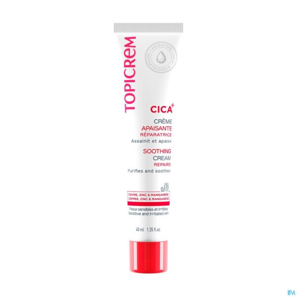 Packshot Topicrem Cica Verzachtende Creme Tube 40ml Packshot Topicrem Cica Verzachtende Creme Tube 40ml