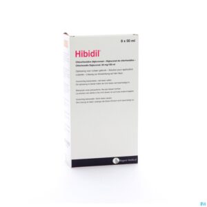 Packshot Hibidil Sol 8x50ml Ud Bottelpack