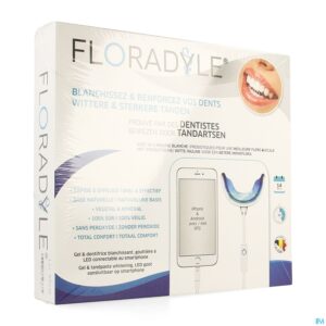 Packshot Floradyle Witmakende Tandgel 4ml + Tandpasta 50ml
