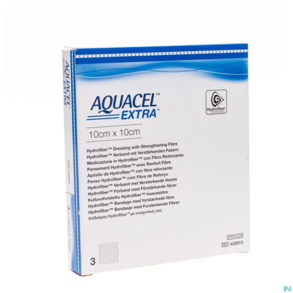 Packshot Aquacel Extra Verb Hydrofiber+versterk. 10x10cm 3