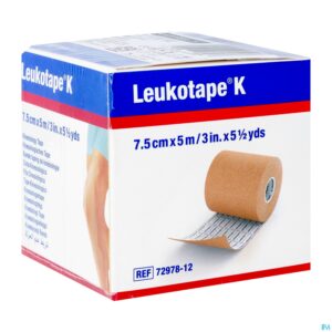Packshot Leukotape K Kleefwindel Elast Huid 7,5cmx5m 1