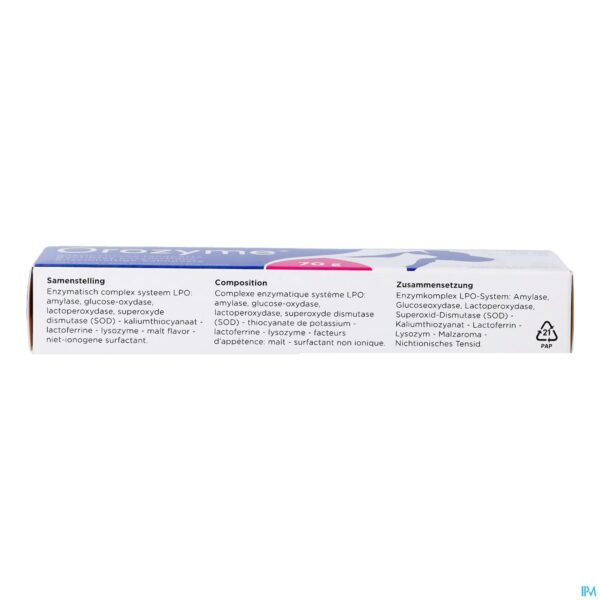 Packshot Orozyme Canine Tandp Enzymatisch Hond Tube 70g