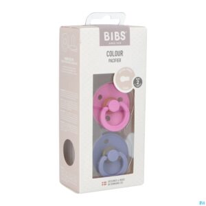 Packshot Bibs 2 Fopspeen Duo Bubblegum/peri