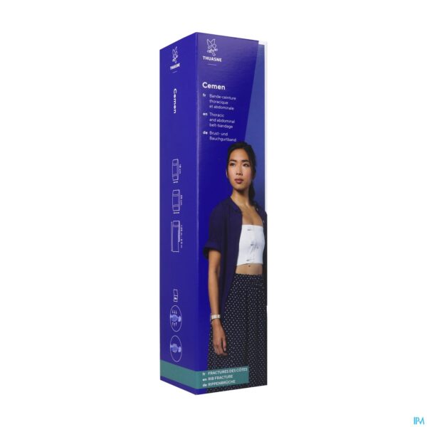 Packshot Thuasne Cemen Gordelb.borstkas-buik Wit 25cmx2,50m