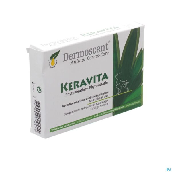 Packshot Dermoscent Keravita Hond&kat Comp 30